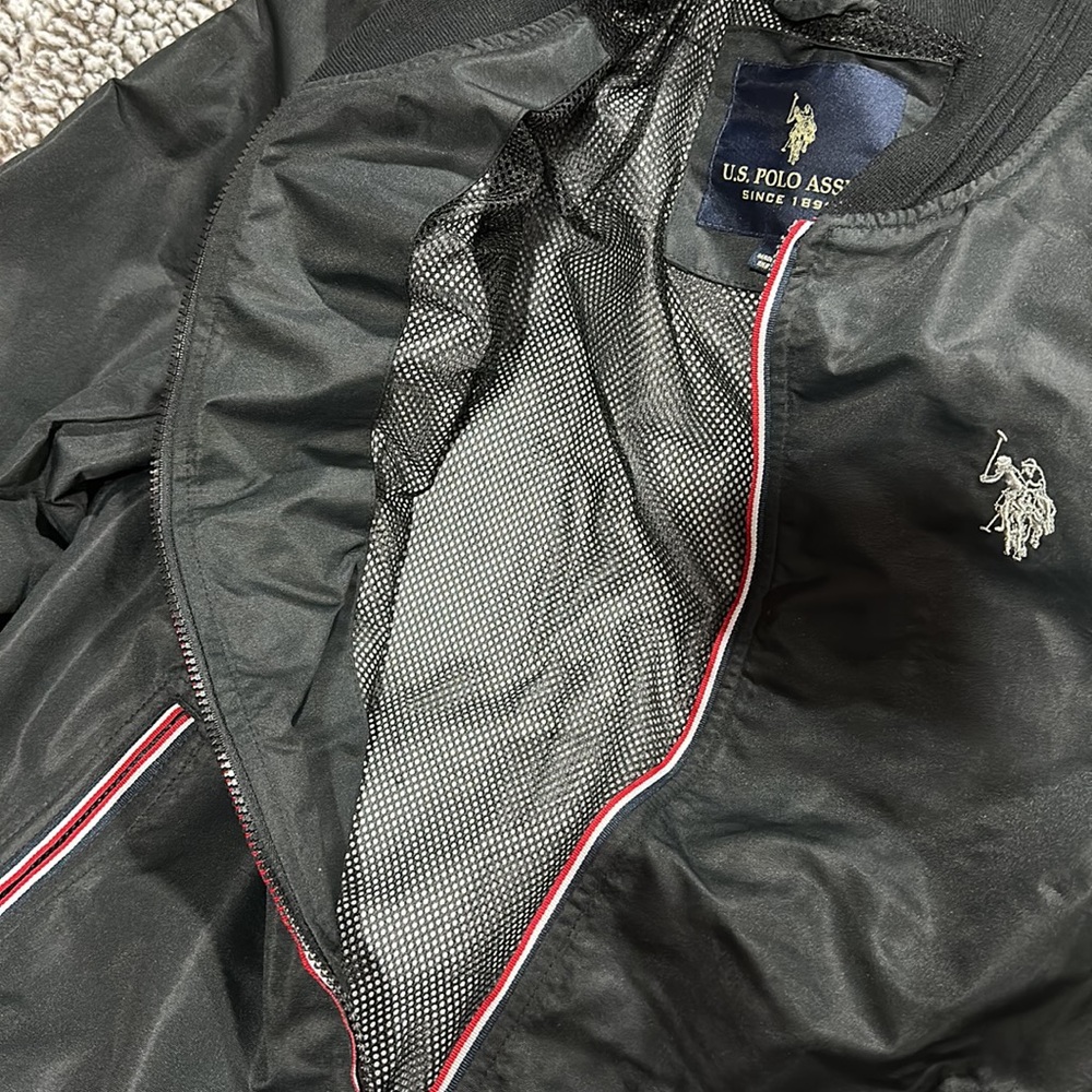 Black U.S. Polo Bomber Jacket - Picture 3 of 3